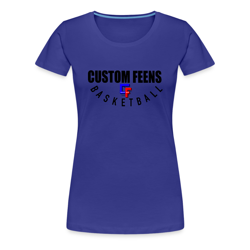 Women's Custom Feens Basketball Fitted Stack Tee - royal blue