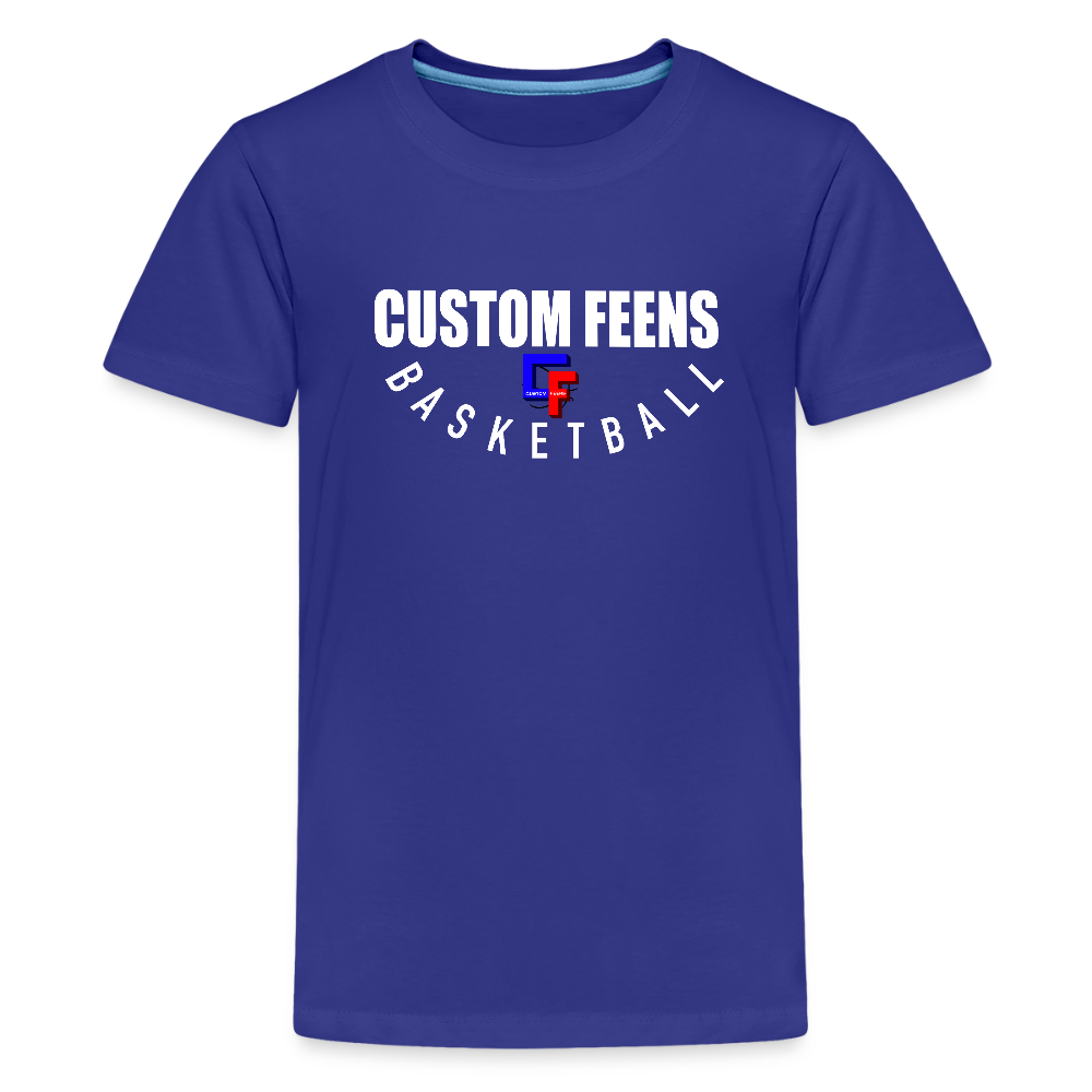 Youth Custom Feens Basketball Stack Tee - royal blue