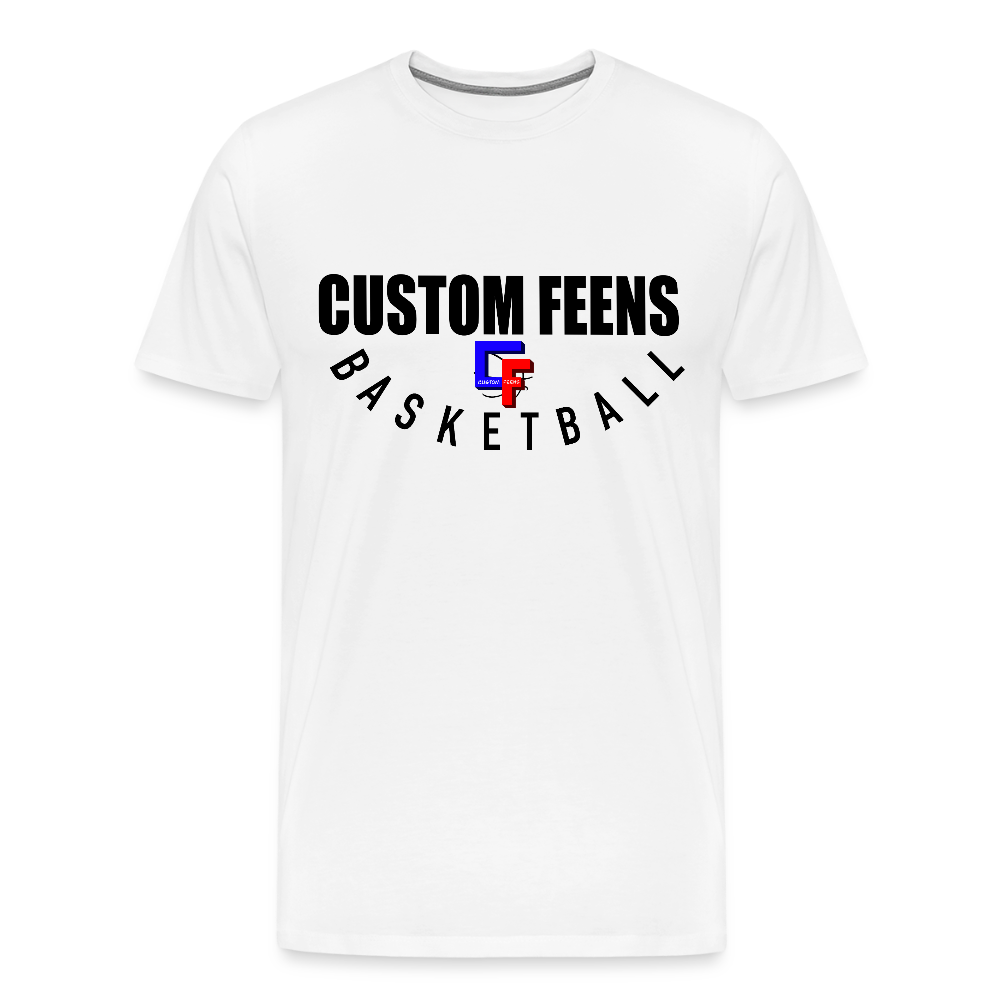 Men's Custom Feens Basketball Stack Tee - white
