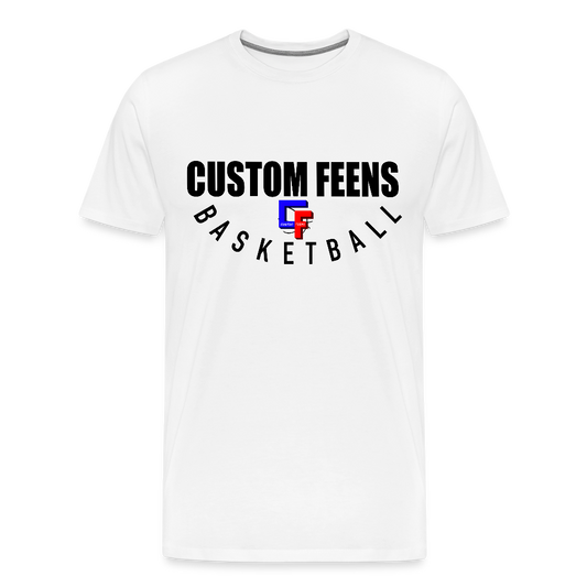 Men's Custom Feens Basketball Stack Tee - white