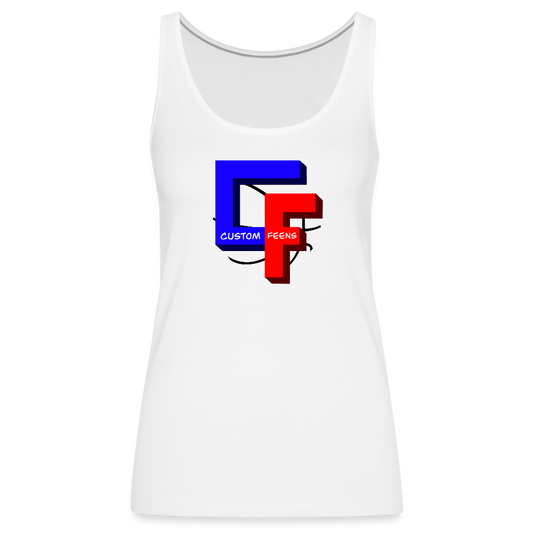 Women’s Custom Feens Basketball Premium Tank Top - white