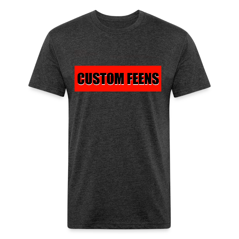 Custom Feens Red Block Tee - heather black