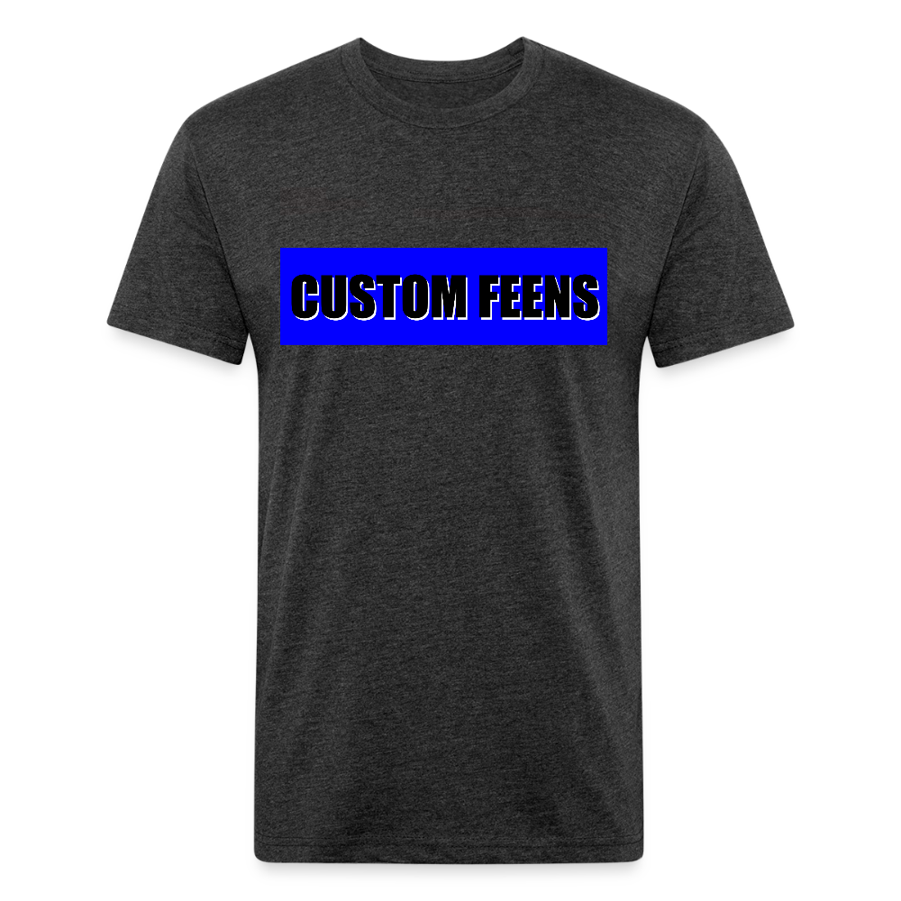 Custom Feens Royal Blue Block Tee - heather black