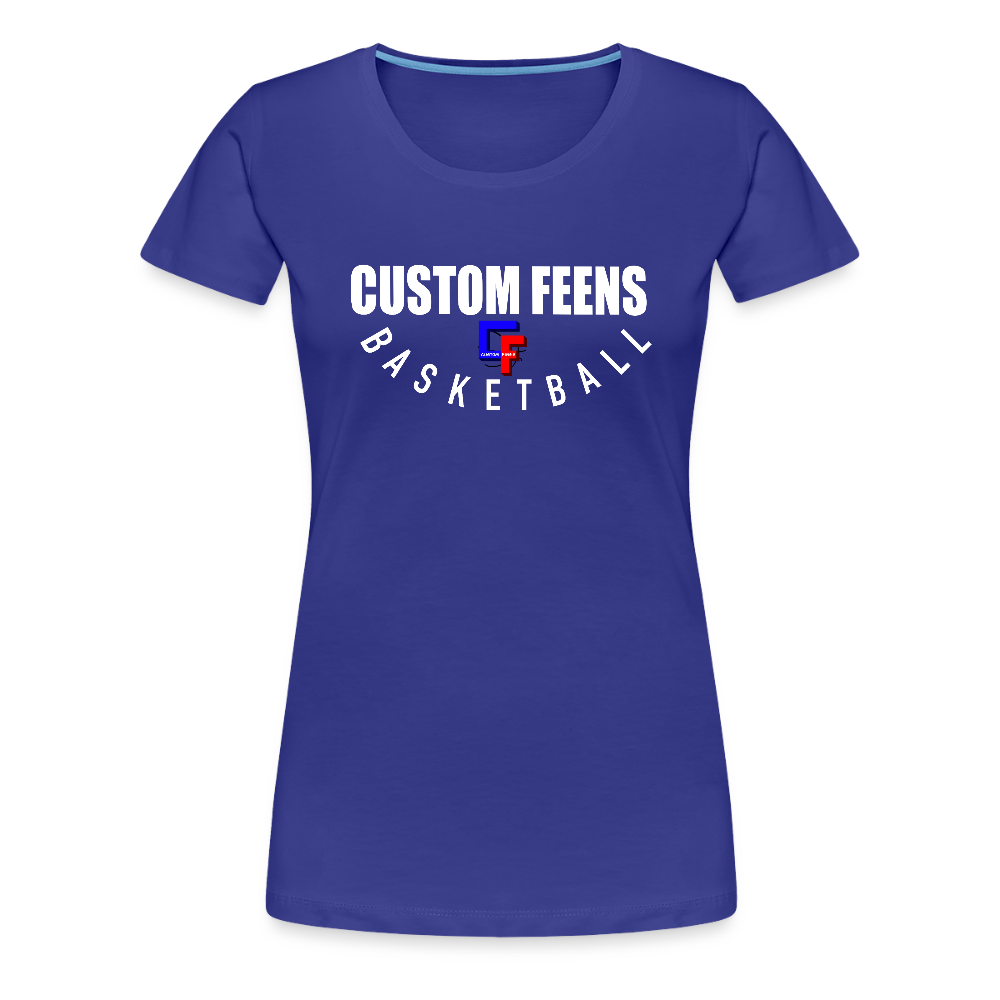 Women's Custom Feens Basketball Fitted Stack Tee - royal blue