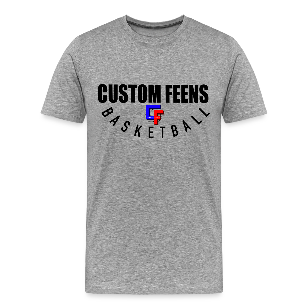 Men's Custom Feens Basketball Stack Tee - heather gray