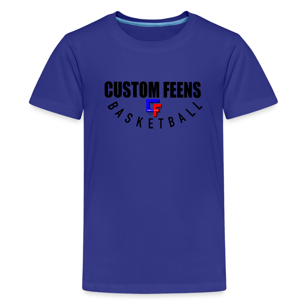 Youth Custom Feens Basketball Stack Tee - royal blue