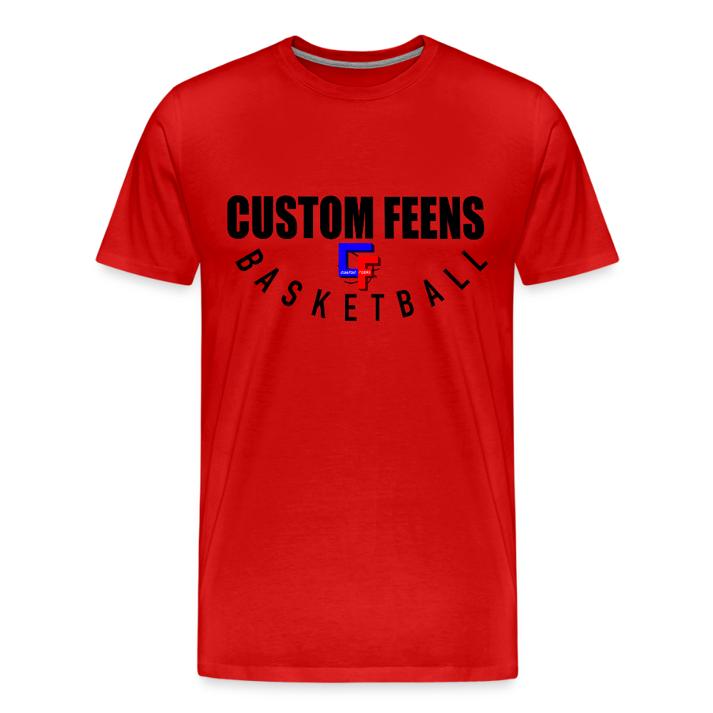 Men's Custom Feens Basketball Stack Tee - red