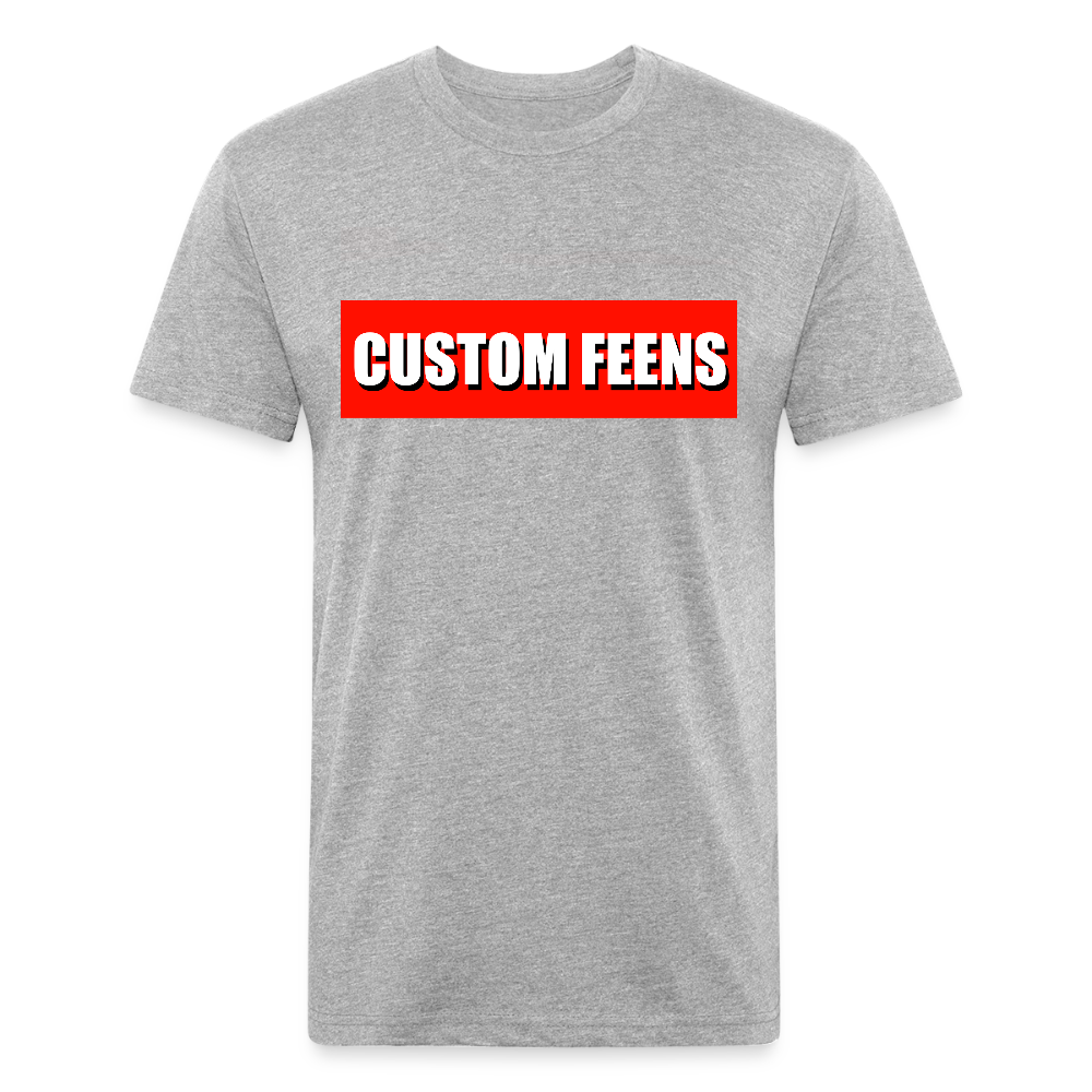 Custom Feens Red Block Tee - heather gray