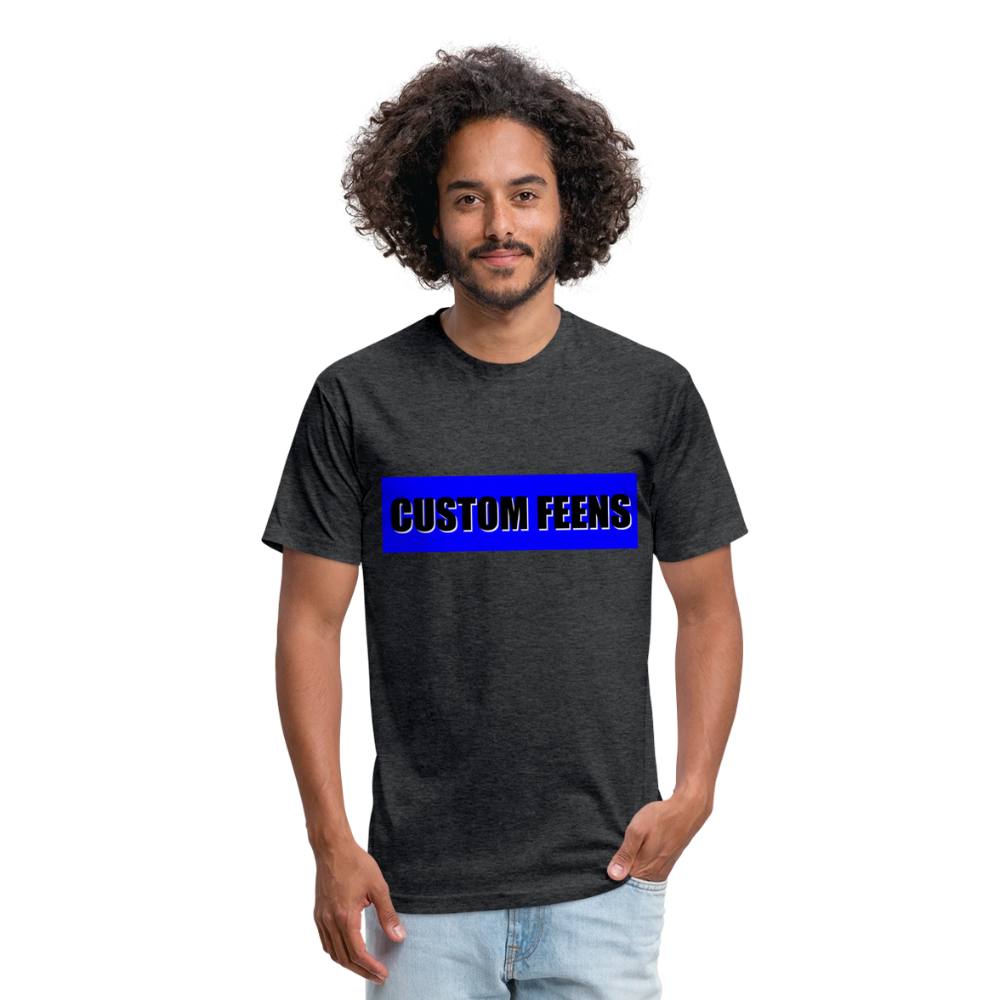 Custom Feens Royal Blue Block Tee - heather black