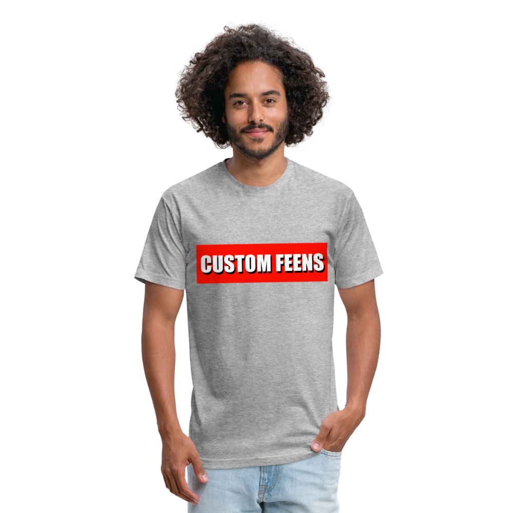 Custom Feens Red Block Tee - heather gray