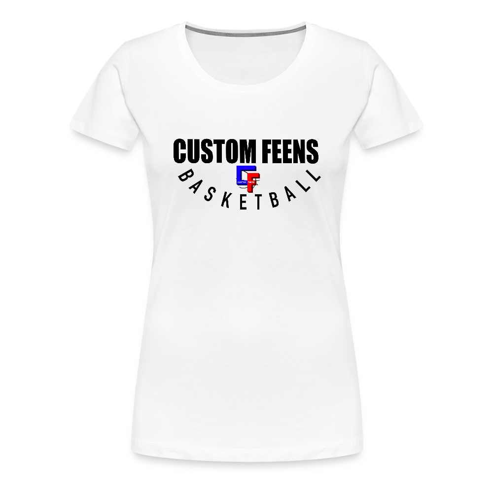 Women's Custom Feens Basketball Fitted Stack Tee - white