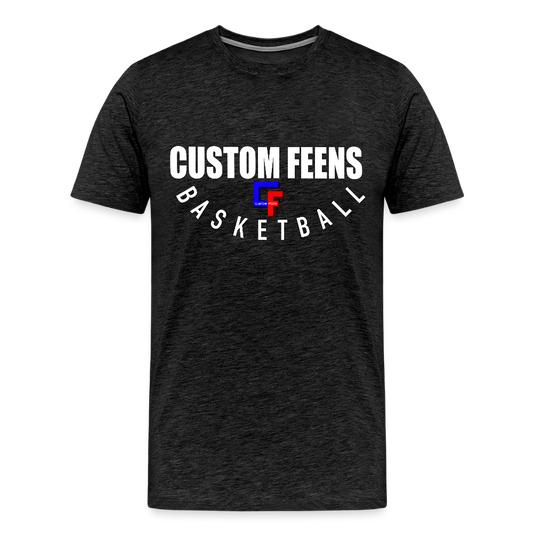 Men's Custom Feens Basketball Stack Tee - charcoal grey