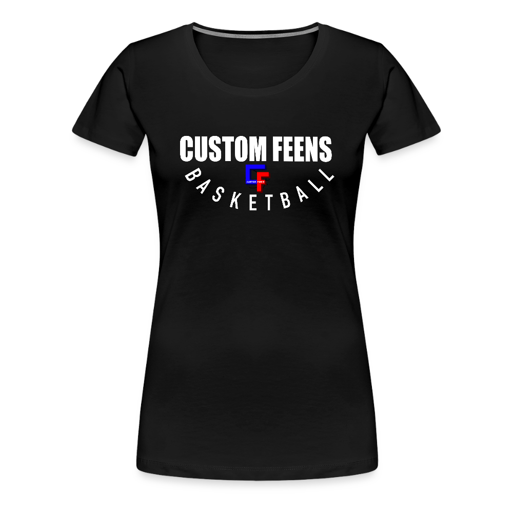 Women's Custom Feens Basketball Fitted Stack Tee - black