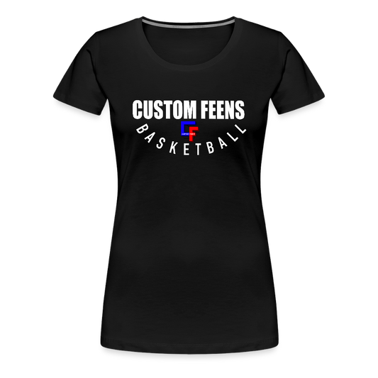 Women's Custom Feens Basketball Fitted Stack Tee - black