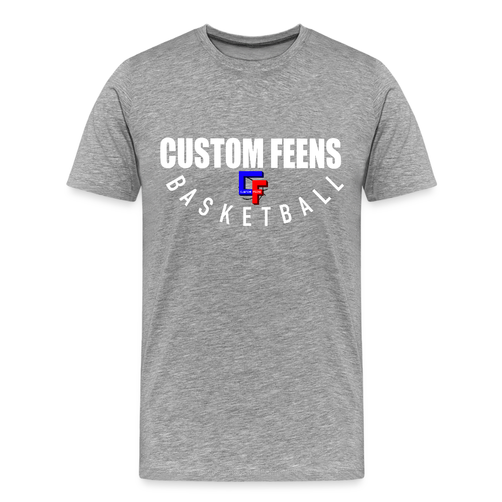 Men's Custom Feens Basketball Stack Tee - heather gray