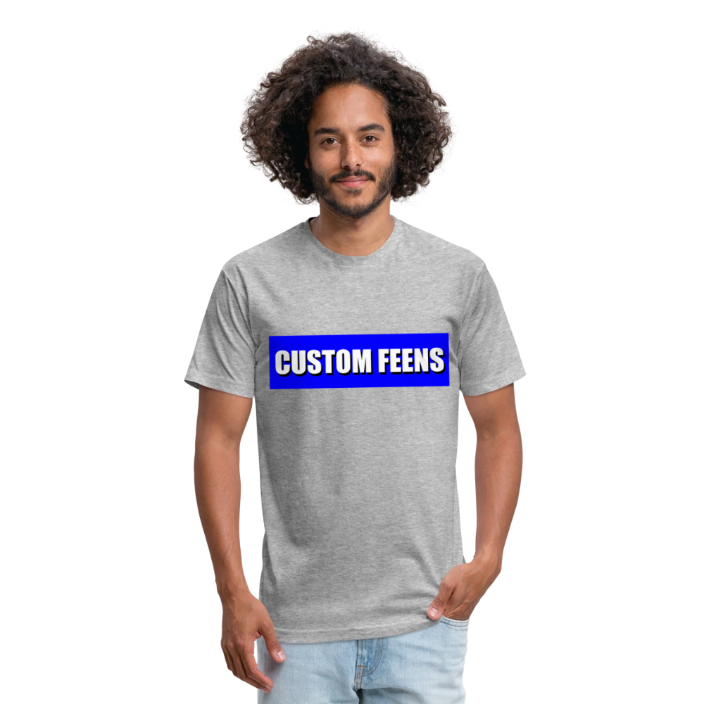 Custom Feens Royal Blue Block Tee - heather gray