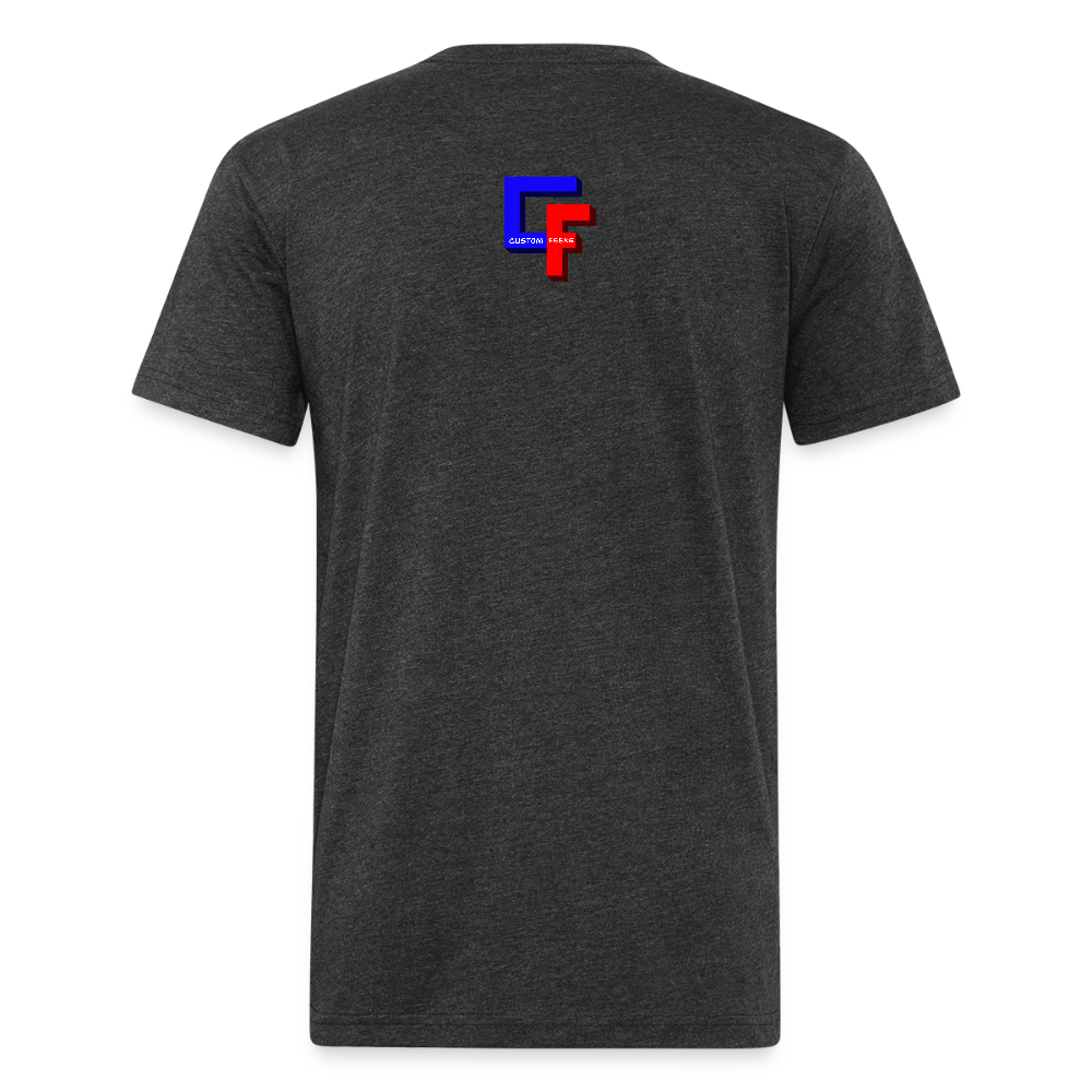 Custom Feens Royal Blue Block Tee - heather black