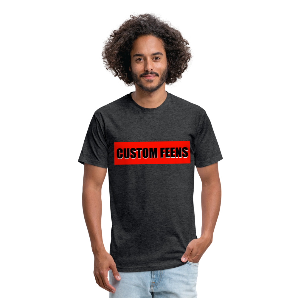 Custom Feens Red Block Tee - heather black