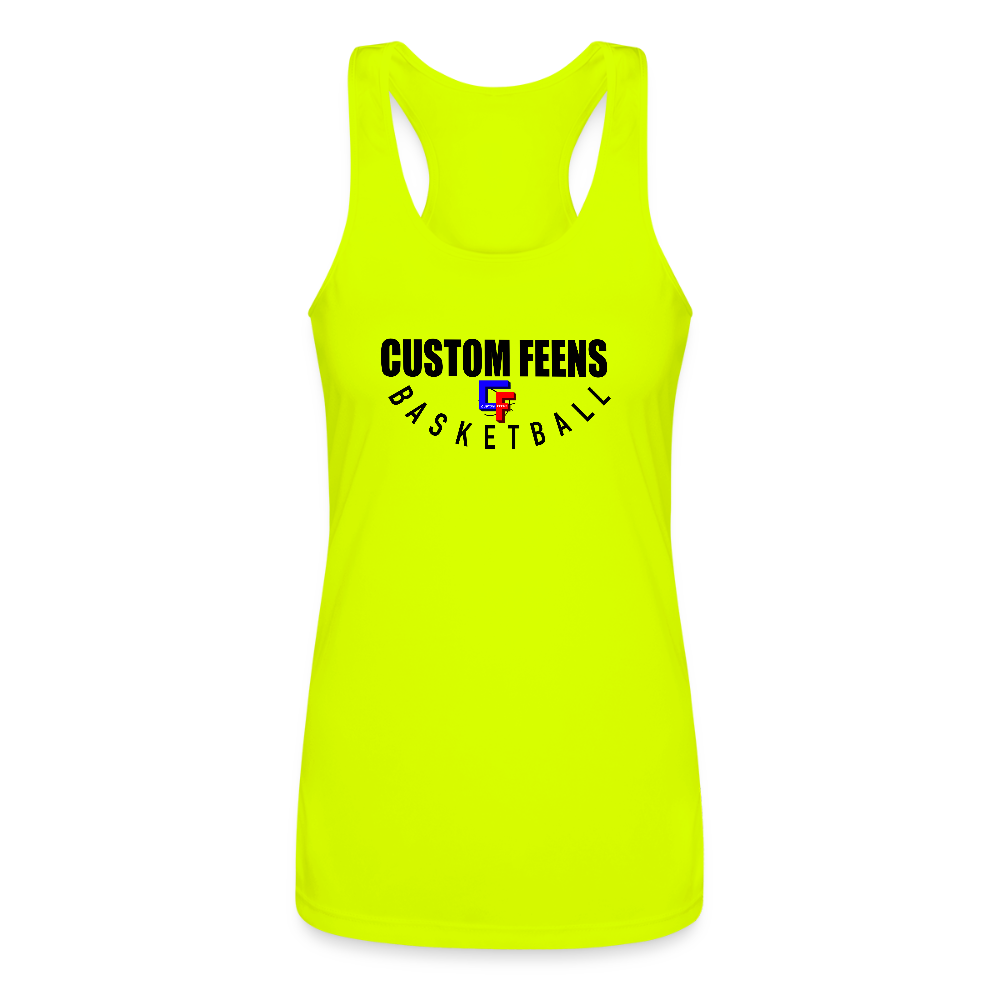 Custom Feens Basketball Women’s Stack Tank - neon yellow