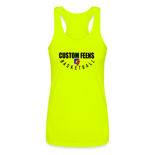 Custom Feens Basketball Women’s Stack Tank - neon yellow