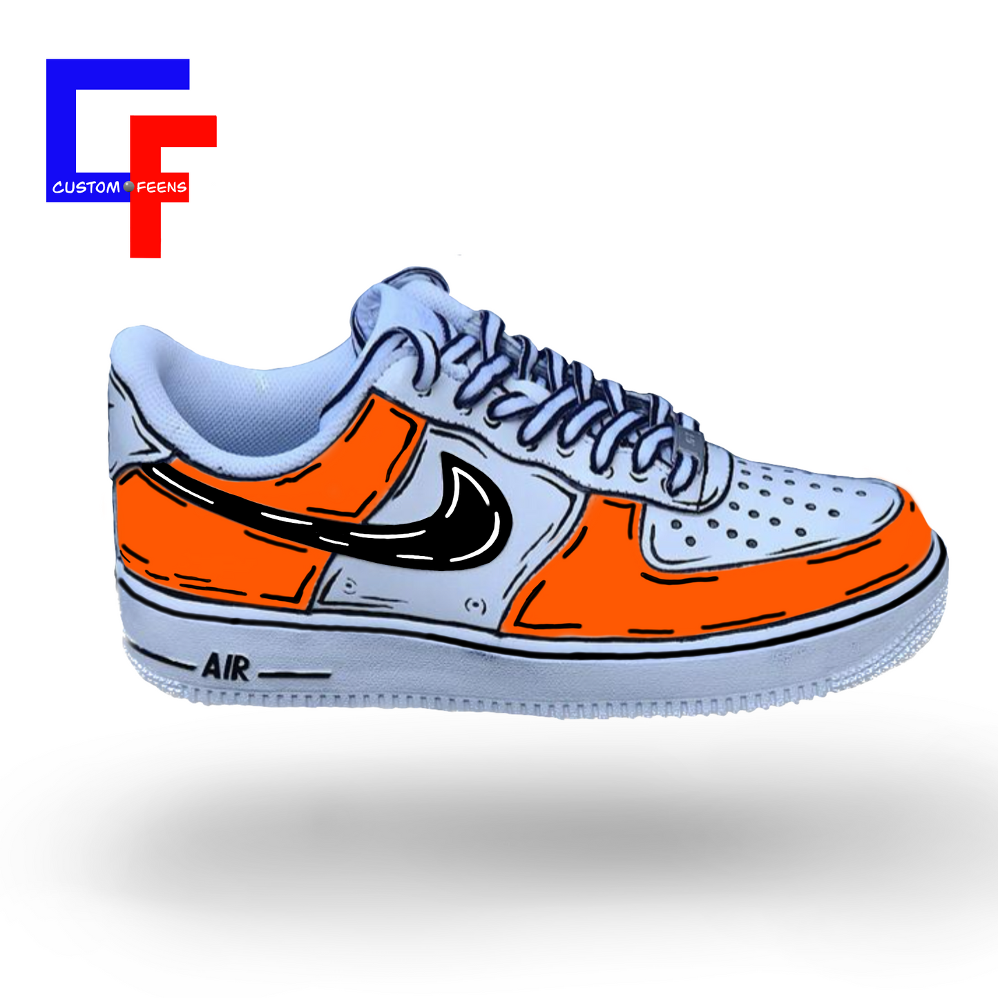 Air Force 1 Cartoon - Black Swoosh