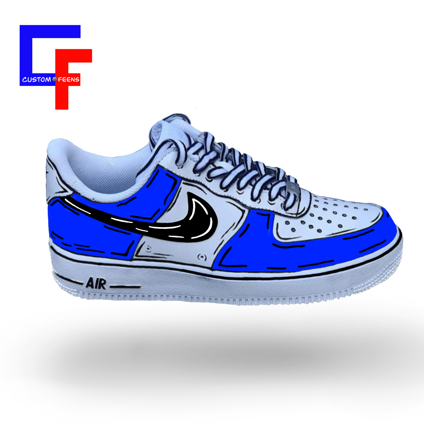 Air Force 1 Cartoon - Black Swoosh