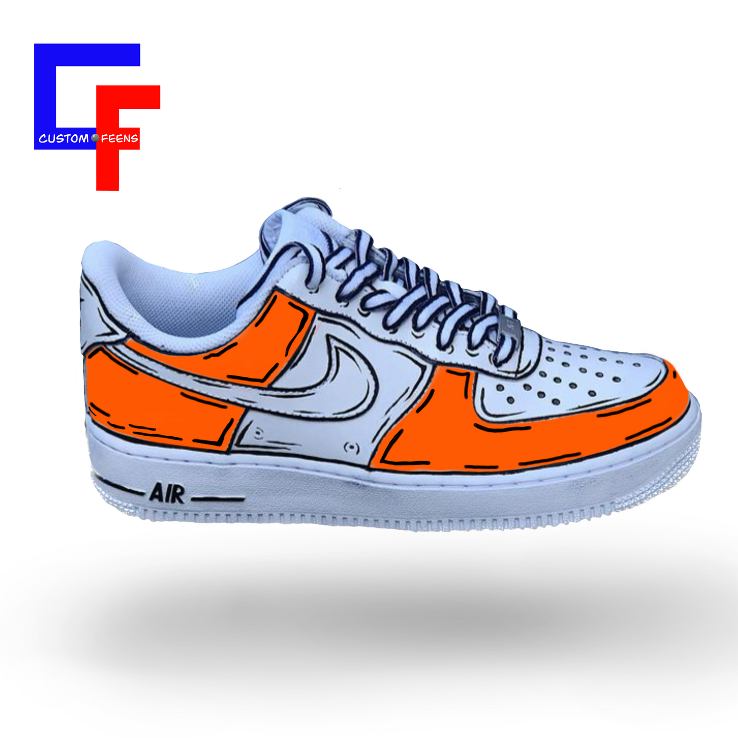 Air Force 1 Custom Low Cartoon Yellow Shoes White Black Outline Mens Womens Af1 Sneakers 12 Mens (13.5 Women's)